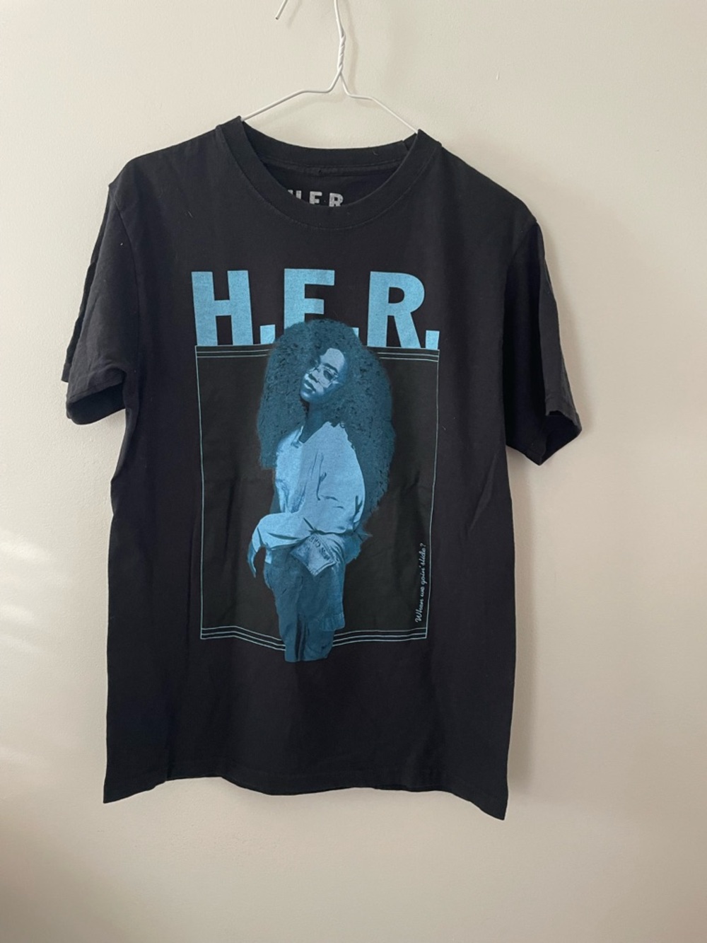 H.E.R. Graphic Tee - black and Blue Print